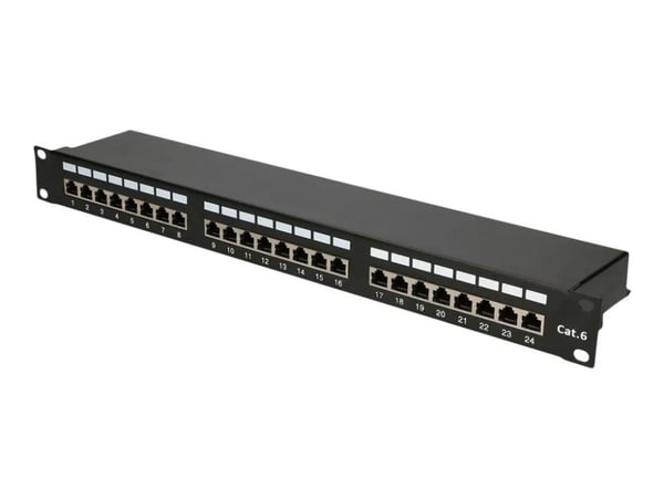 Extralink V2 - Liitäntäpaneeli - jalustalle asennettava - CAT 6 - STP - RJ-45 X 24 - 1U - 19"