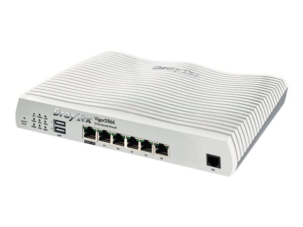 Draytek Vigor 2866ax - Trådløs ruter - DSL-modem 6-porters svitsj - 1GbE, PPP - WAN-porter: 2 - Wi-Fi 6 - Dobbeltbånd - veggmonterbar