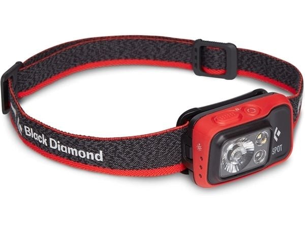 Black Diamond Spot 400, Hodebåndslommelykt, Svart, Rød, Knapper, 1,1 m, IPX8, LED