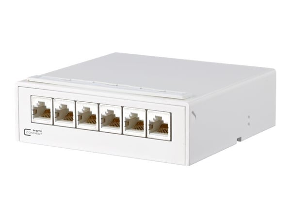METZ CONNECT E-DAT - Koblingspanel - CAT 6a - RJ-45 X 6 - ren hvit