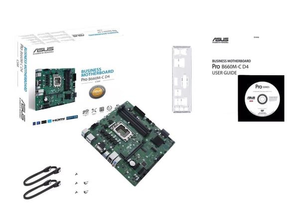 ASUS PRO B660M-C D4-CSM - Emolevy - micro-ATX - LGA1700-asennuspaikka - B660-piirisarja - USB-C Gen1, USB 3.2 Gen 1 - Gigabit LAN - sisäinen grafii...
