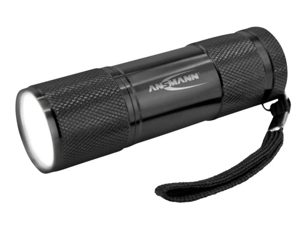 Ansmann Action COB LED, Käsikokoinen taskulamppu, Musta, Alumiini, IPX3, COB LED, 175 lm