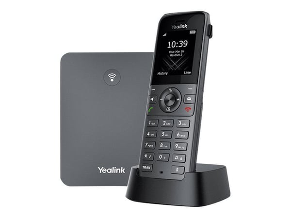 Yealink W73P - Trådløs VoIP-telefon med anrops-ID - DECT - treveis anropskapasitet - SIP, SIP v2, VQ-RTCPXR, RTCP-XR - romgrå, klassisk grå