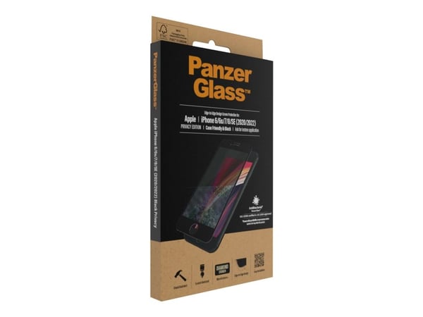 PanzerGlass™ | Privacy & Case-Friendly - Skærmbeskytter for mobiltelefon - Edge-to-Edge passform - rammefarve sort | Apple iPhone 6/6s/7/8/ SE (2. ...