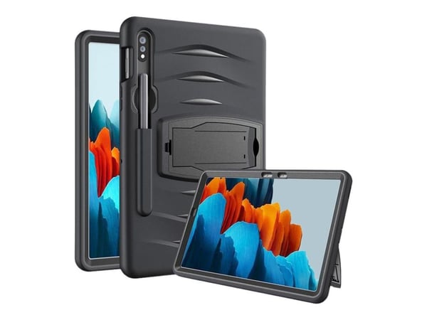 eSTUFF Wombat - Beskyttende kasse til nettbrett - sort - for Samsung Galaxy Tab S7