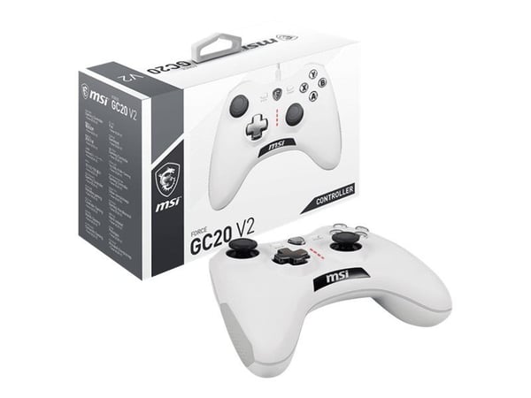 MSI Force GC20 V2 - Håndkonsoll - kablet - hvit - for PC, Android