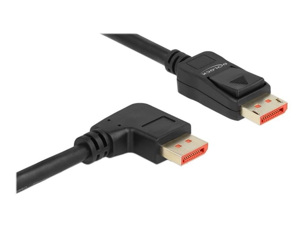 Delock DisplayPort-kaapeli uros suora uros 90° oikeaan kulmaan 8K 60 Hz 3 m