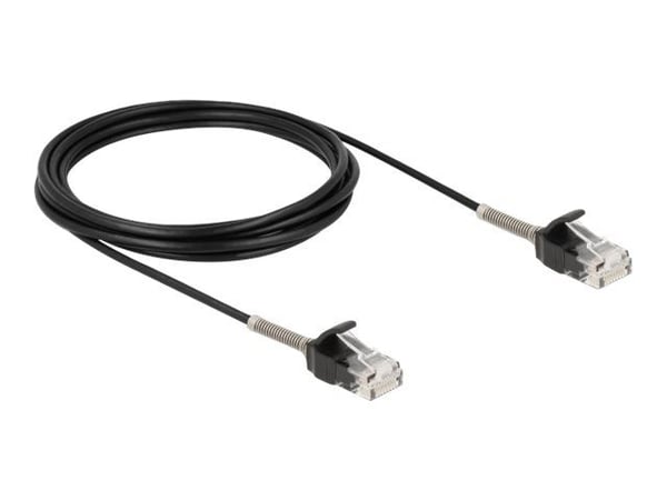 Delock - Nettverkskabel - RJ-45 (hann) til RJ-45 (hann) - 3 m - UTP - CAT 6a - formstøpt, uten hindringer - svart