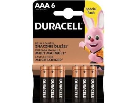 Duracell AAA/LR03 batteri Basic Duralock (6 st.)