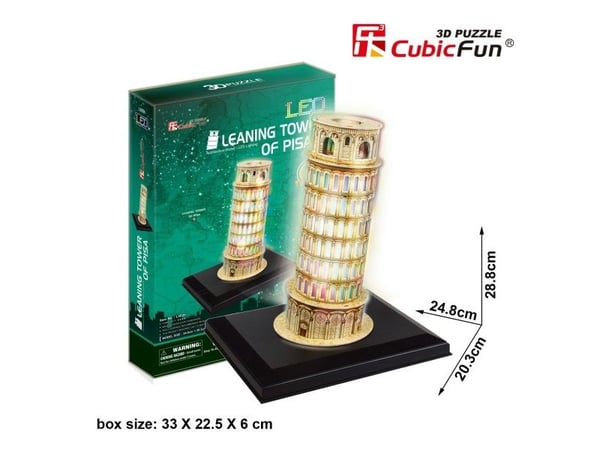Cubicfun 3D-pussel Sneda tornet i Pisa (ljus) - L502H