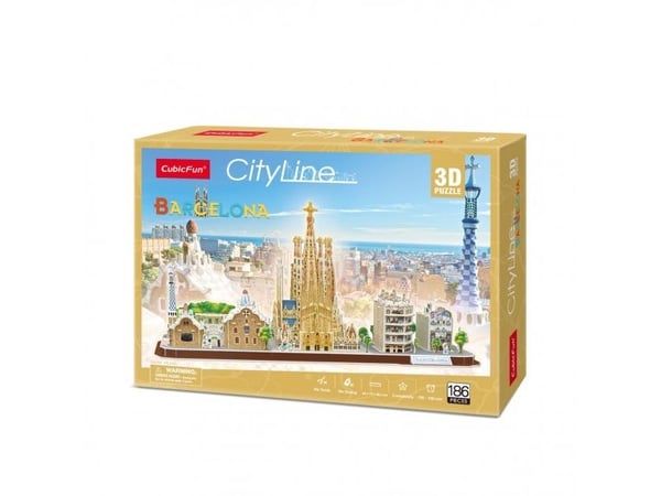 Cubicfun puslespill 3D City Line Barcelona