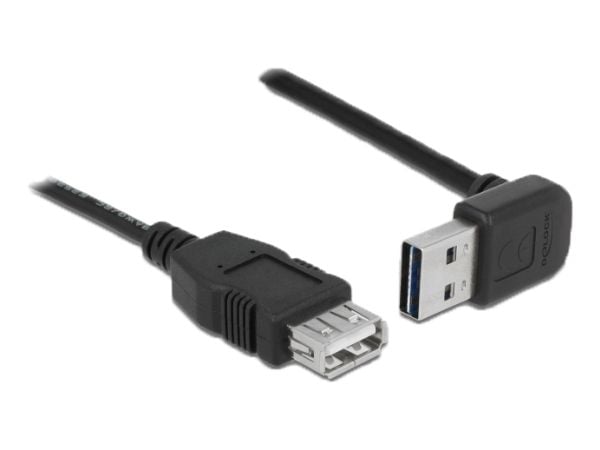 Delock EASY-USB - USB forlængerkabel - USB (hun) til USB (han) - USB 2.0 - 2 m - 90° stikforbindelse - lajittelu
