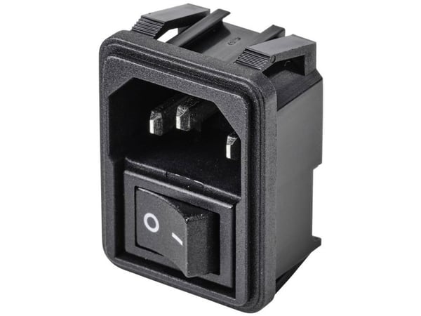TRU COMPONENTS TC-10088416 IEC-liitin Pistorasia, uppoasennettava pystysuora Navat yhteensä: 2 10 A Musta 1 kpl
