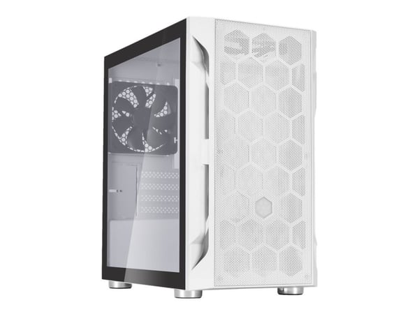 SilverStone FARA H1M - Tower - micro ATX - sidepanel med vindu (herdet glass) - ingen strømforsyning (ATX / PS/2) - hvit - USB/lyd