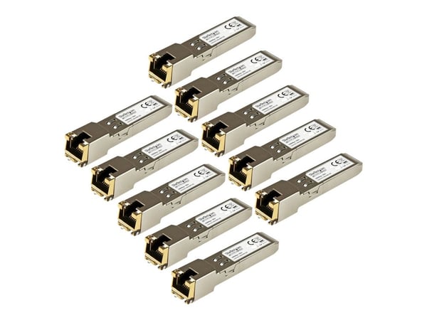Startech 10 Pack of HPE J8177C Compatible SFP Module, 1000BASE-T, SFP to RJ45 Cat6/Cat5e, 1GE Gigabit Ethernet SFP, RJ-45 (Copper) 100m, HPE 1810, ...