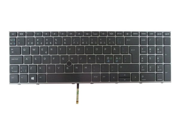 HP - Ersättningstangentbord för bärbar dator - med pekpinne, ClickPad - bakgrundsbelyst - internationell engelska - för ZBook Fury 15 G7 Mobile Wor...