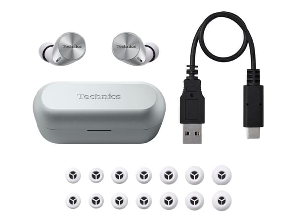 Technics EAH-AZ60 - True wireless-hörlurar med mikrofon - inuti örat - Bluetooth - aktiv brusradering - silver