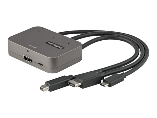 StarTech.com 3-in-1 moniportti HDMI-sovitin, 4K 60Hz USB-C, HDMI tai Mini DisplayPort HDMI-muunnin neuvotteluhuoneeseen, digitaalinen AV-videosovit...