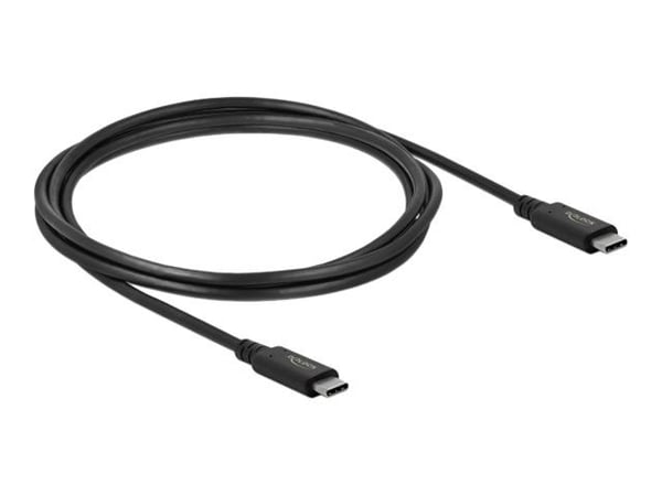 Delock - USB-kabel - USB-C (hann) til USB-C (hann) - USB4 / Thunderbolt 3 / DisplayPort - 20 V - 5 A - 2 m - støtte for 4K 60 Hz (3840 x 2160), stø...