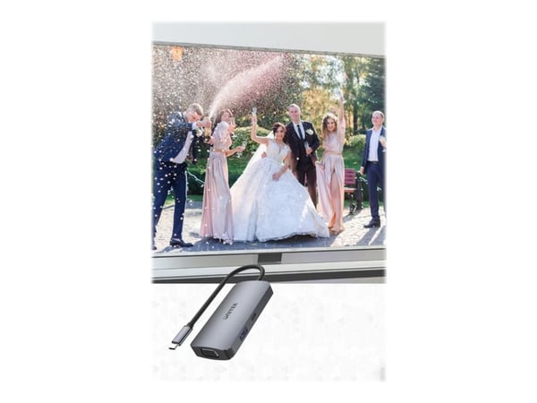 Unitek uHUB P5 Trio - Dokkingstasjon - USB-C - VGA, HDMI