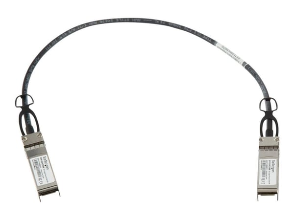 StarTech.com MSA ukodet kompatibel 0,5 m 10G SFP+ til SFP+ direktekoblingskabel Twinax, 10 GbE SFP+ kobber DAC 10 Gbps passiv transceivermodul DAC ...