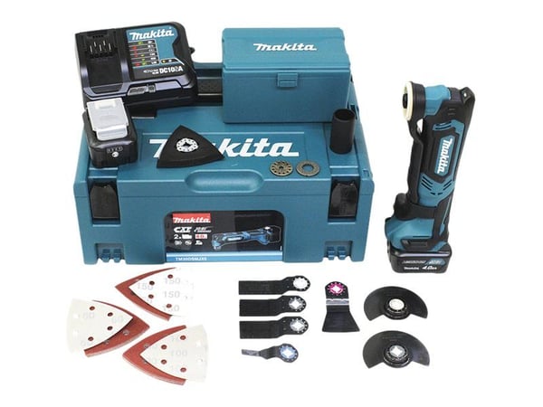 Makita TM30D - Multiverktøy med tilbehør - trådløs - 93 x 93 x 93 mm - 2 batterier - 12 V