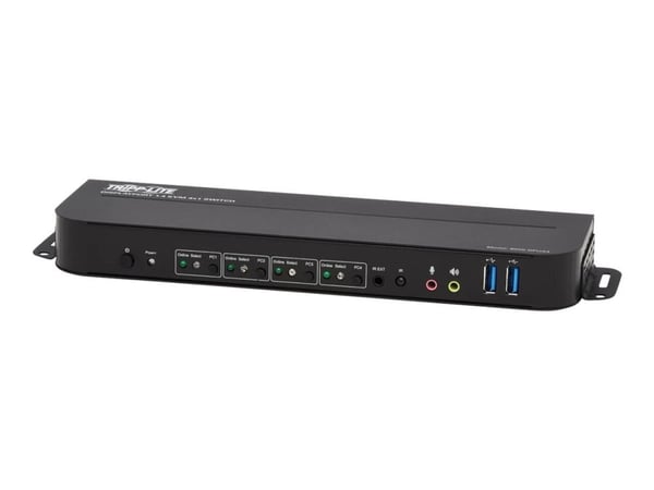 Eaton Tripp Lite series 4-Port DisplayPort KVM with Dual Console Ports (DP and HDMI), 4K 60Hz 4:4:4, DP1.4 with IR Remote - Omkopplare för tangentb...