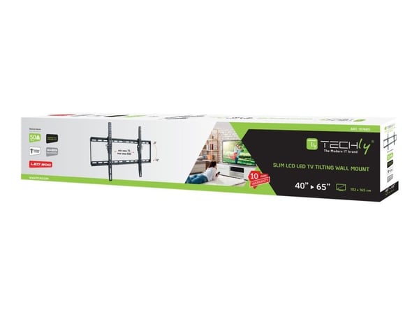 TECHly - Monteringssett (veggmontering) - for LCD-skjerm - svart - skjermstørrelse: 40"-65"