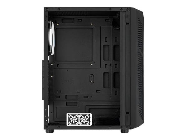 AeroCool Prime ARGB - Mid tower - ATX - sidepanel med vindu (herdet glass) - ingen strømforsyning (ATX) - svart - USB/lyd