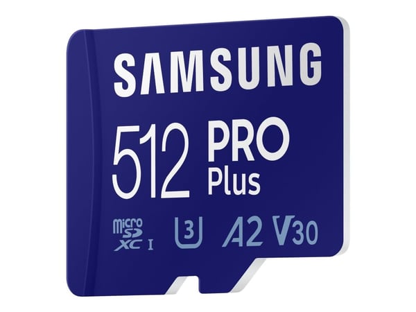 Samsung PRO Plus MB-MD512KA - Flashminnekort (microSDXC til SD-adapter inkludert) - 512 GB - A2 / Video Class V30 / UHS-I U3 / Class10 - microSDXC ...