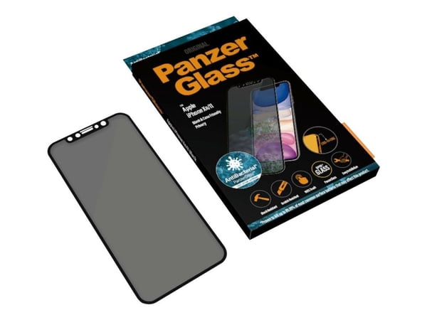 PanzerGlass™ | Personvern og etuivennlig - Skjermbeskytter for mobiltelefon - Kant-til-kant-passform - Rammefarge svart | Apple iPhone 11/XR