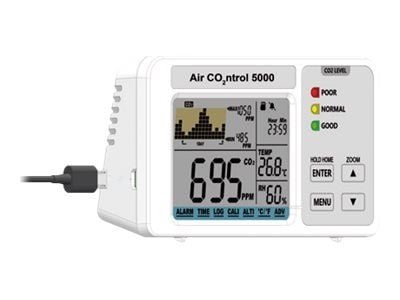 TFA AIRCO2NTROL 5000 - Thermo-hygro-CO2-måler - digital - hvit