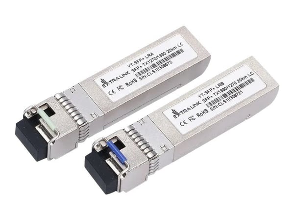 Extralink - SFP+ transceiver modul - WDM - LC enkelttilstand - op til 20 km - 1270 nm / 1330 nm (pakke med 2)