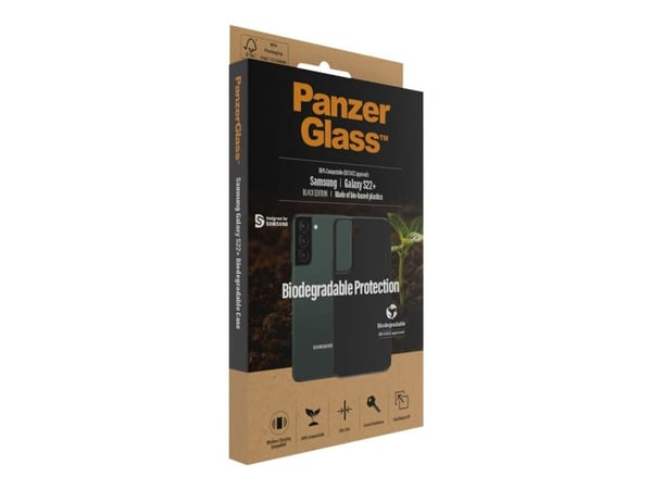 PanzerGlass - Bagsidecover til mobiltelefon - bio plastik - sort - for Samsung Galaxy S22+