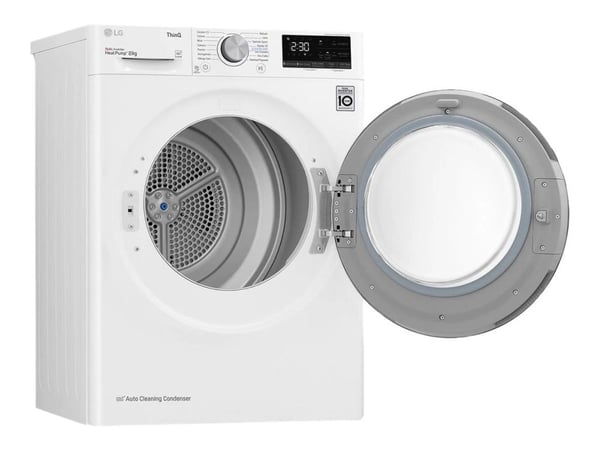 LG RH80V3AV6N - Tørker - Wi-Fi - bredde: 60 cm - dybde: 69 cm - høyde: 85 cm - frontileggelse - hvit