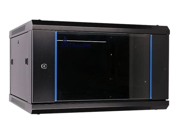 Extralink - Rack skap - veggmonterbar - svart - 6U - 19"