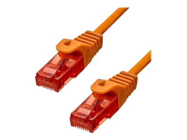 ProXtend - Liitäntäkaapeli - RJ-45 (han) til RJ-45 (han) - 25 cm - 6 mm - UTP - CAT 6 - halogenfri, knastfri, strenget - oranssi