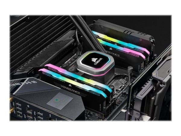 CORSAIR Vengeance RGB PRO SL - DDR4 - sett - 64 GB: 4 x 16 GB - DIMM 288-pin - 3200 MHz / PC4-25600 - CL16 - 1.35 V - ikke-bufret - ikke-ECC - svart