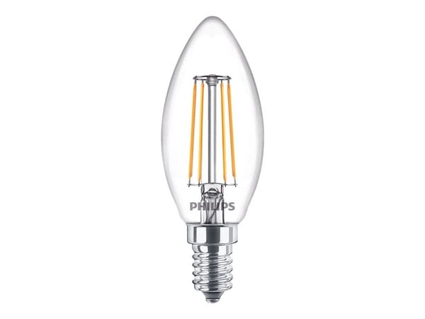 Philips Filamentti kynttilälamppu kirkas 40W B35 E14, 4,3 W, 40 W, E14, 470 lm, 15000 h, Lämmin valkoinen
