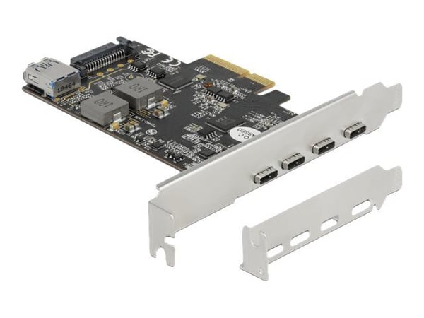 Delock - USB-adapter - PCIe 3.0 x4 lavprofil - USB-C 3.2 Gen 2 x 4 + USB 3.2 Gen 2 (intern) x 1