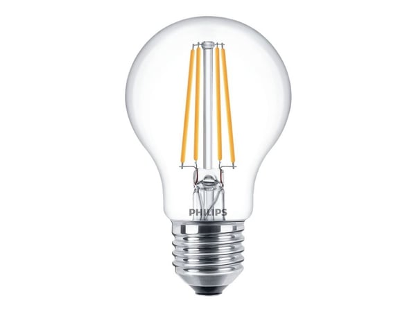 Philips - LED-lyspære - klar finish - E27 - 7 W (ekvivalent 60 W) - klasse E - varmt hvitt lys - 2700 K