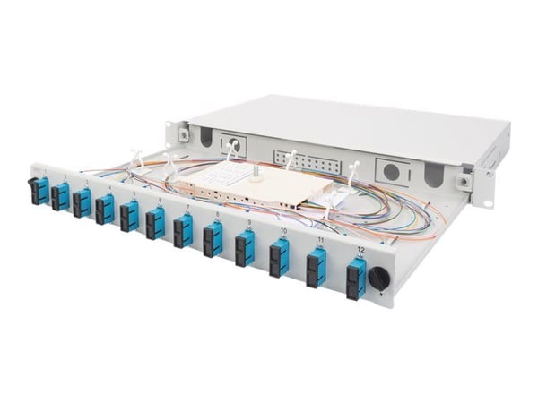 DIGITUS DN-96200-QL - Spleiseboks for fiberoptikk - grå, RAL 7035 - 1U - 19"