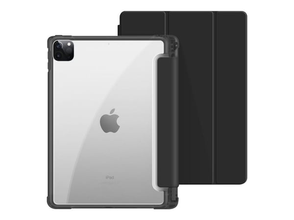 eSTUFF - Skjermdeksel for nettbrett - termoplast-polyuretan (TPU), polykarbonat - svart, gjennomsiktig - 10.2" - for Apple 10.2-inch iPad (7. gener...
