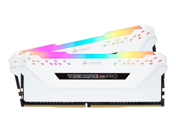 CORSAIR DDR4 3200MHz 32GB 2x16GB DIMM puskuroimaton 16-20-20-38 XMP 2.0 Vengeance RGB Pro valkoinen Heatspreader RGB LED Musta piirilevy 1.35V