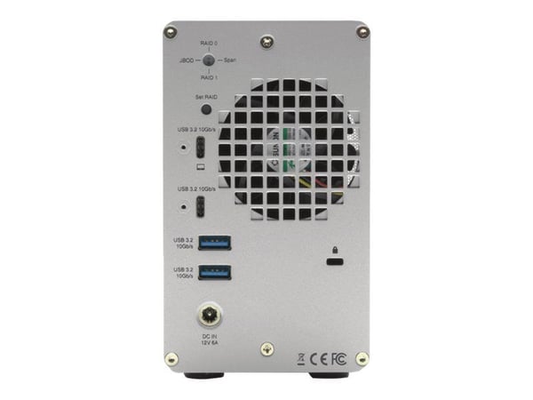 OWC Mercury Elite Pro Dual with 3-Port Hub - Harddiskarray - 2 brønner (SATA-600) - USB 3.2 Gen 2 (ekstern)
