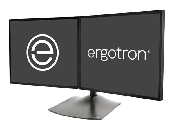 Ergotron DS100 - Stativ - horisontal - for 2 LCD-skjermer - aluminium, stål - svart - skjermstørrelse: inntil 24" - skrivebord