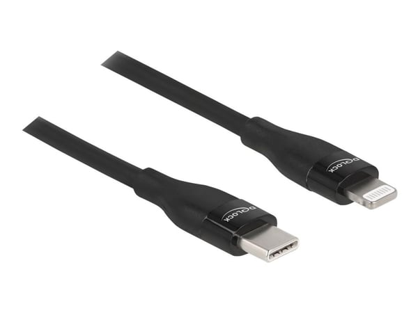 Delock - Lightning-kabel - 24 pin USB-C hann til Lightning hann - 1 m - svart - Power Delivery-støtte