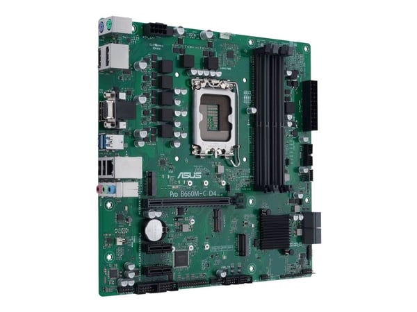 ASUS PRO B660M-C D4-CSM - Emolevy - micro-ATX - LGA1700-asennuspaikka - B660-piirisarja - USB-C Gen1, USB 3.2 Gen 1 - Gigabit LAN - sisäinen grafii...