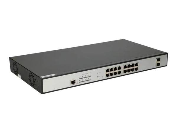 Extralink ARES - Switch - Styrt - 16 x 10/100/1000 (PoE+) + 2 x Gigabit SFP - rackmonterbar - PoE+ (330 W)