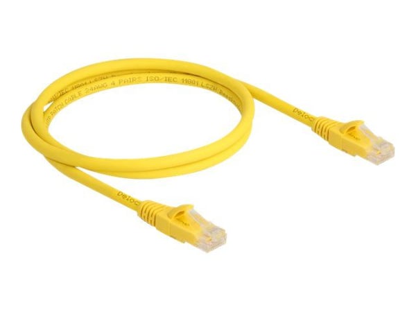 Delock - Koppeledning - RJ-45 (hann) til RJ-45 (hann) - 1 m - 6,1 mm - UTP - CAT 6a - halogenfri, Fast Tracing - gul